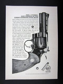 Colt Python .357 357 Magnum Revolver Handgun 1962 print Ad
