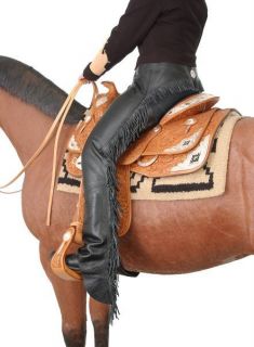 Adult Leather Riding dk BROWN Western Chaps MED Motorcycle Horse