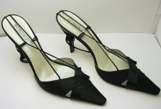 BCBGirls Black Konta S Satin Tie Up Sandals with Tassels   Size 10M