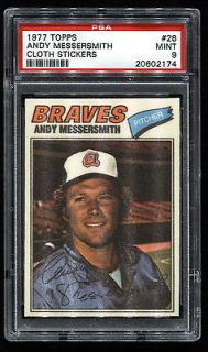 1977 Topps Cloth #28 ~Andy Messersmith~Br​aves~ PSA 9