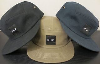 HUF SF Bedford Box Logo Hat Cap Volley 5 Panel Adjustable Black