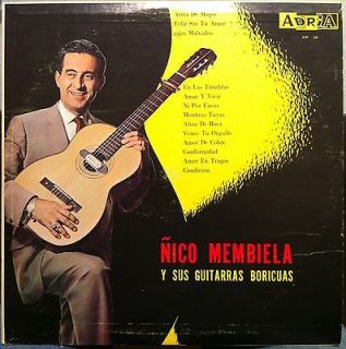 NICO MEMBIELA y sus guitarras boricuas LP ADRIA AP 34 VG Vinyl Record