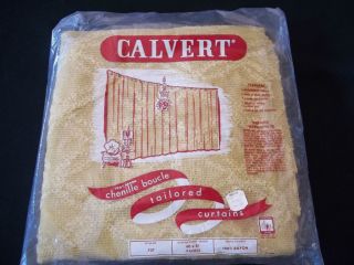 Sealed 60s package Olive Green Lace Curtains 60 x 81 panel Calvert