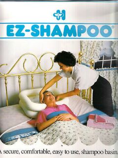 EZ Shampoo Bedside Bath Hair Washing Shower Plastic Inflatable Sink
