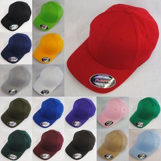 Plain Flexfit Hat Fitted Yupoong Baseball Cap Accessory 18 colours