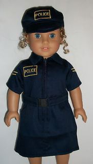 American Girl Battat 18 Doll Police Dress Uniform Costume Hat NEW