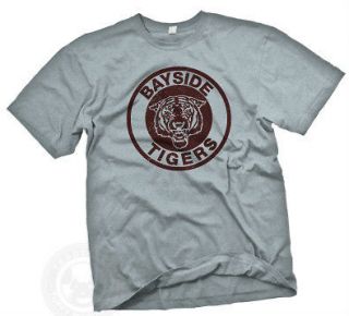 BAYSIDE TIGERS Saved By the Bell reunion AC Slater T Shirt nwt S, GRAY