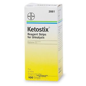 Ketostix Bayer Reagent Strips for Urinalysis, Ketone Test Case of 12