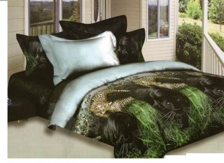 Covers Bed in a Bag 5Pc Exquisite leopard Black Panther Bed Linens