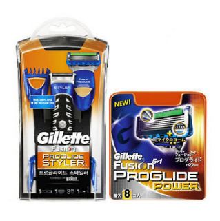 Gillette Fusion Proglide Styler Shaver/TRIM/ED GE + Razor blades 8 PCS
