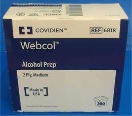 Covidien Kendall WEBCOL Medium 2 Ply Sterile Alcohol Prep Pads 200/BX