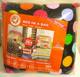 Littlemissmatc hed Zany Black Full Bed In A Bag Comforter Set 8 Pc