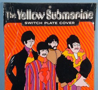 The Beatles Yellow Submarine Switch Plate Cover Unused Sealed w/Header