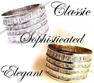 BEAUTY FOR ASHES DESIGN JEWELRY CZ CLEAR GLITZY CZ CUBIC ZIRCONIA BAND