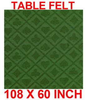 108 x 60 INCH FULL SIZE POKER TABLE SUITED SPEED WATERPROOF FELT GREEN