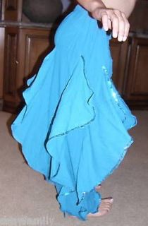CHILDS SIZE BELLY DANCE ENDLESS WAVE HAREM PANTS TURQUOISE