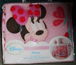 Disney MINNIE MOUSE 3 Piece Crib Set ~Quilt Dust Ruffle Fitted Sheet