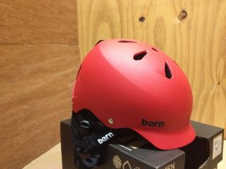 Bern Watts mens EPS helmet   Matte Red   S XL