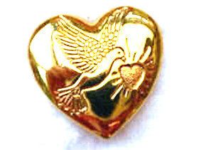 Rare Vintage Variety Gold Heart Badge Pin from 1997 +1 Golded