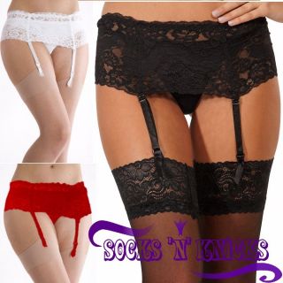 Silky 6 Inch Wide Lace Suspender Belt In Black, White or Red. UK Sizes