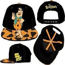 Flintstones Fred Character Bedrock Cartoon Snapback Flatbill Cap Hat