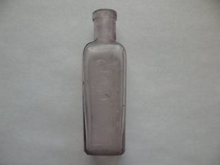 Late 1800s Embossed SB Shilling Bottle Sun Colored
