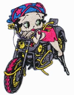 Betty Boop Motorcycle Biker Chick Iron On Applique Patch BB1