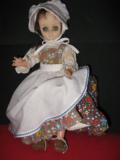 Effanbee Doll, 1966 Chipper, 15”, Dressed in Pioneer Costume