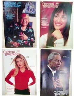 LOT OF 4  BACK ISSUES OF CURRENT BIOGRAPHY MAGAZINES FROM 2001