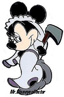 Disney Pin Minnie Mouse Haunted Mansion Bride holding Axe and acting