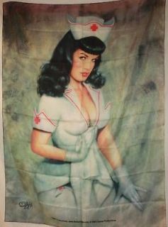 BETTIE PAGE Olivia Berardinis Nurse Cloth Poster Flag