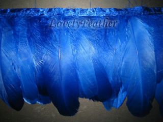 Goose feather fringe of royal blue color 10 yards trim for Crafts