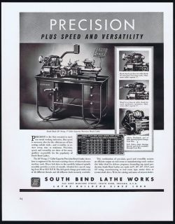 1941 South Bend Lathe Works Indiana USA Print Ad