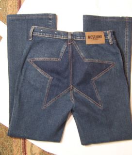 MOSCHINO Blue Jeans BIG STAR on backside Womens 29 6 Straight Leg At