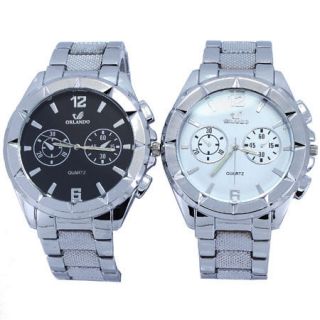 Fashion Luxury Clock Silver Big Face Men Quartz Wristwatch Gift SN25