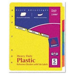 NEW Avery® Plastic Index Dividers, White Self Stick Lab