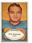 1953 Bowman Football #59 Don Bingham Chicago Bears