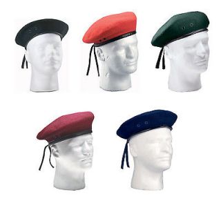 Wool Military Berets (GI Style Head Gear, Wool Flat Caps, French