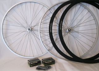ALLOY Front Rear BoltOn Bike + 2 TIRES TUBES RIMSTRP cVIDEO Bicycle