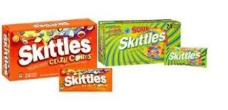 SKITTLES SOUR, CRAZY CORE, BLENDERS 24 vend FRUIT candy