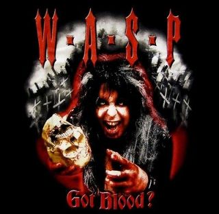 WASP Blackie Lawless GOT BLOOD? Official SHIRT MED new