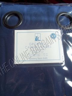 Pottery Barn Kids Grommet Top Canvas Curtains Panels Drapes 44x63 Navy