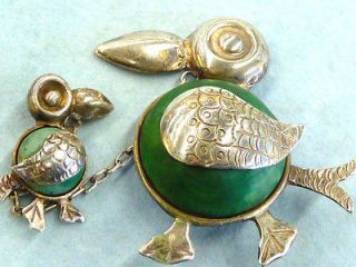 mexican silver bird brooch