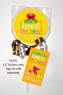 12 ELMO Birthday Party Favors Candy LOLLIPOP STICKERS