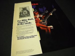 MIKE BATT Rare 1980 Promo Flap Ad Insert SUCCESS IN THE CARDS