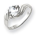 White Gold .03ct Diamond January   December Birthstone Ring Pick Size