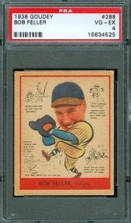 Newly listed 1938 Goudey #288   Bob Feller (RC)   PSA 4    Cleveland