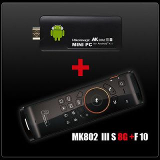 Android 4.1 DUAL CORE MINI PC MK802 IIIS 8G+3in1 FLY MOUSE F10