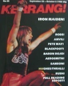 KERRANG 25   IRON MAIDEN/BLACKFOOT/ANVIL/THE RODS (COMES WITH FLEXI