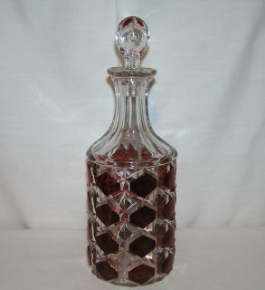EAPG Red Block Stained Decanter